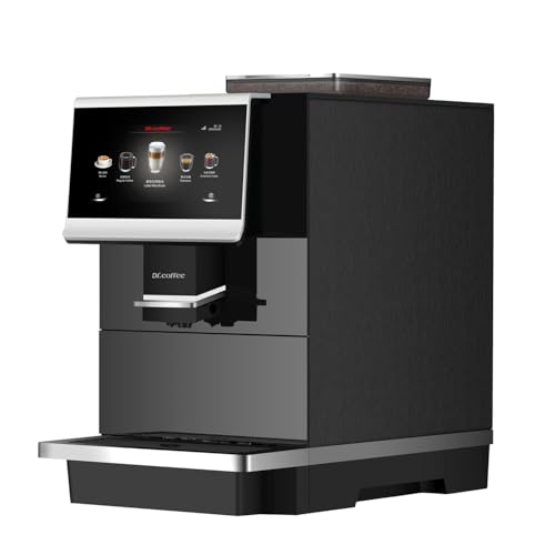 DR.COFFEE C12 Fully Automatic Coffee Machine, Espresso Machine With Ceramic Flat Burrs, 9 Grind Size Options, 7” HD Large Touchscreen, 4 Water Tank for Office Use