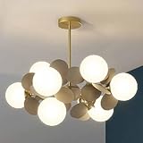 Matériau : Fabriquées en verre et en fer de haute qualité, les suspensions sont recouvertes d'un matériau anticorrosion. Abat-jour en verre à haute transmission lumineuse. Texture unique, idéale pour la décoration de votre maison.