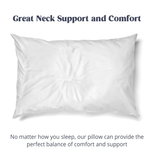 Puredown® Down Fiber Pillow Egyptian Cotton Fabric Standard/Queen Set Of 2 #TOP4