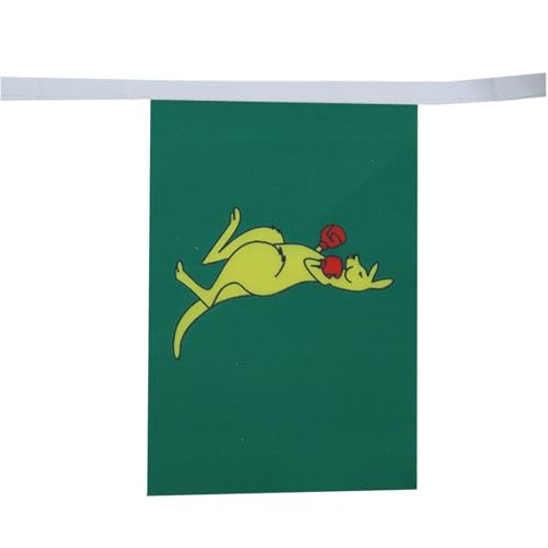 Image of AZ FLAG Boxing Kangaroo 6 meters BUNTING Flag 20 flags 9'' x 6'' - Australian national symbol - Australia STRING flags 15 x 21 cm