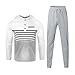 Sweatshirts Set for Mens 2 Piece Color Match Stripe Texture Long Sleeve Hoodies Hiking Pants Summer Athletic Clothes