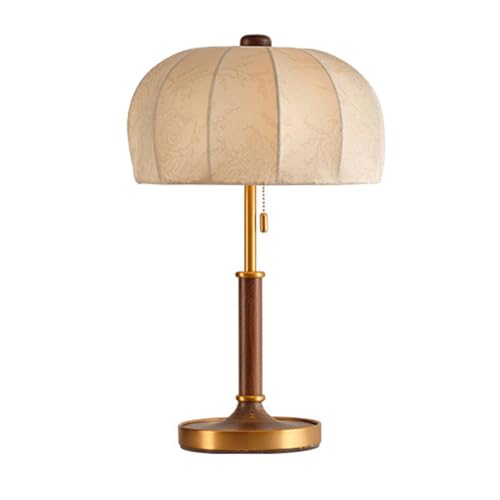 Lámpara de mesa de noche para dormitorio vintage francés, lámpara de escritorio de tela simple de alta gama, sala de estar, sofá, estudio, sala de té, lámpara de mesa, villa, hotel, habitación de invi