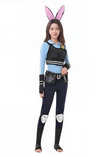 Angel Heart(G&J) ズートピア ジュディ コスプレ ジュディ・ホップス 17点 セット ディズニー ジュディ バニーガール ハロウィン コスプレ 海賊 仮装 童話 (M)のサムネイル