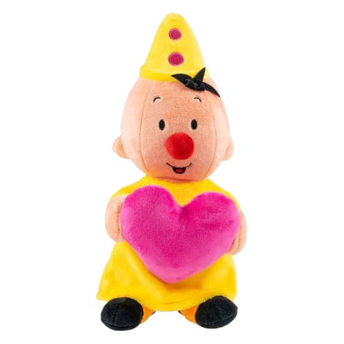 Bumba peluche rose résistant 25 cm avec cœur lavable pour bébé