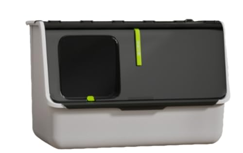 特大猫用トイレ オープン 大型猫 多頭飼い 本体 簡単掃除 清潔 飛び散り防止 一体型猫用トイレ 特大 完全密閉 防臭 猫用排泄物トレイ 飛び散り防止 上部エントリー 子猫用特大猫用トイレ (ダークグレー)