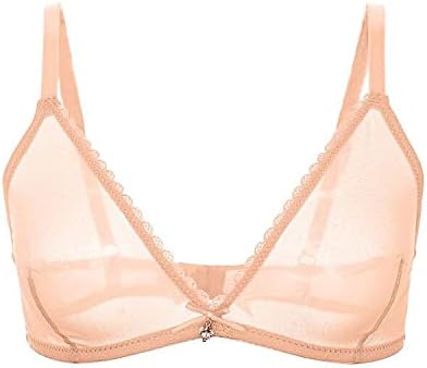 Women Mesh Sheer Bra See Through Unlined Wireless Lace Bra for Women - Image 6
