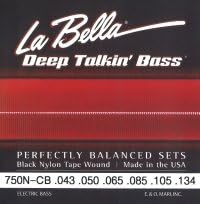 La Bella Deep Talkin’ Bass 6-string Black Nylon Tape Wnd 43-135