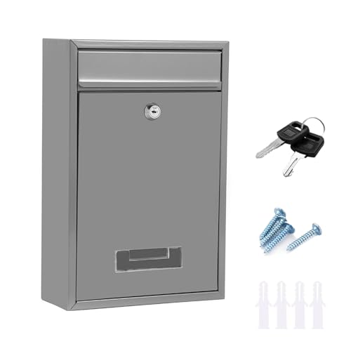 Post box, Letter Box for Outside, Waterproof Wall Mounted Letterbox for Mails Stylish Secure Mailbox Wall Mounted for Home and Office
