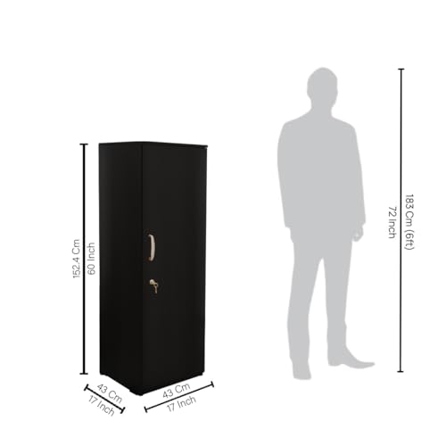 Image of Amazon Brand - Solimo Optima Engineered Wood 5ft 1 Door Wardrobe for Clothes | Storage Organizer | Storage Cabinet | Multipurpose Almirah for Bedroom - Wenge, 5ft