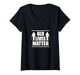 Photo Gallery donna old lives matter, party birthday gift 50th 60th 70th maglietta con collo a v Photo Gallery donna old lives matter, party birthday gift 50th 60th 70th maglietta con collo a v