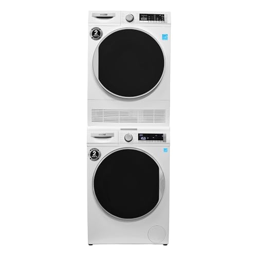 Conserv 2.2 cf 120 V Washer & 4 Cf 220V Condensing Dryer Made in Europe (White +Stacking Kit)