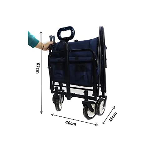 Handwagen, zusammenklappbarer Trolley für den Außenbereich, zusammenklappbar mit abnehmbarem Stoff, Festival G-Arden Camping-Picknickwagen, unterstützt max. 100 kg, tragbarer Transportanhänger/Sc – Bild 5