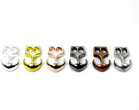 1-2-5-10-50x Anchor Fastener, 19 x 14 mm, with fastener, antique silver, rose gold, gold copper Gunmetal Coloured Anchor for paracord, leather etc., Gunmetal, 5x