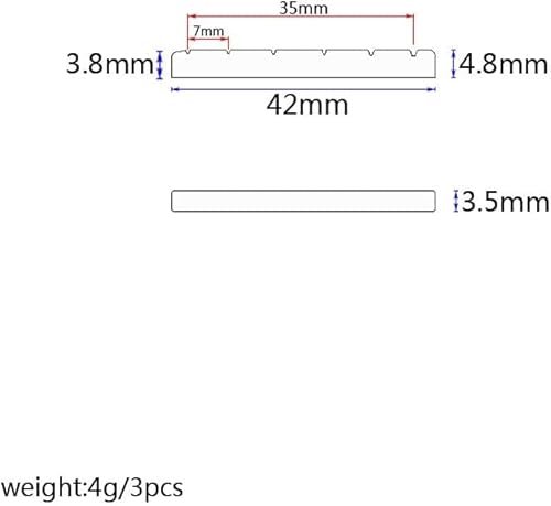 Qyyq 42Mm Guitar Bone Nut Pre-Slotted Nuts Replacement Compatible With Strat Tele Electric Guitar,Flat Bottom #TOP5