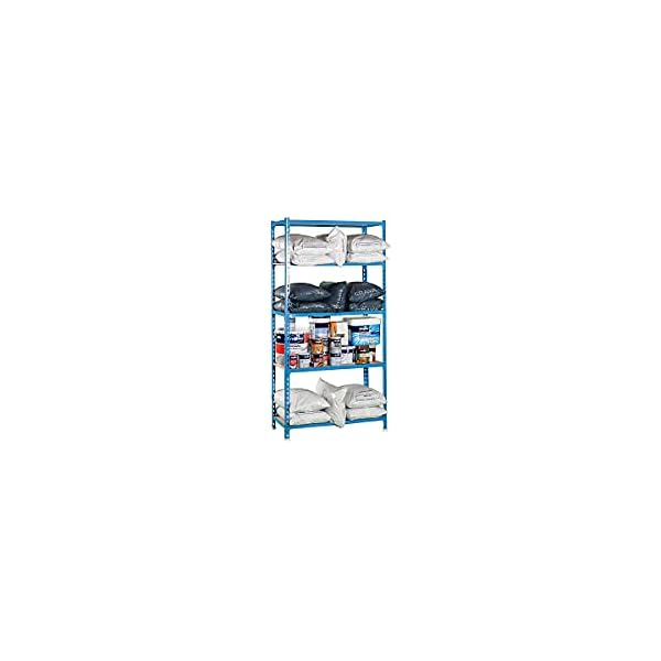 Certeo Schwerlastregal Maderclick | HxBxT 200 x 100 x 50 cm | Traglast pro Fachboden: 150 kg | Blau | Kellerregal… – Bild 3