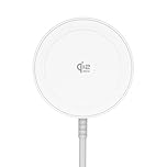 Magnetic Wireless Charger, 25W 5ft Qi2 Fast Charging Pad Compatible With MagSafe for iPhone Air/17e/17/16/15/14/13/12, AirPods 4/3/2/Pro, Pixel 10 Series & More(No Adapter)-White