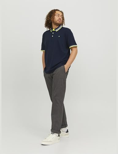 JACK & JONES Herren Poloshirt JJEPAULOS - Relaxed Fit Plussize XXL-8XL Baumwolle, Größe:6XL, Farbe:Dark Navy NEON 12143859 – Ansicht 2