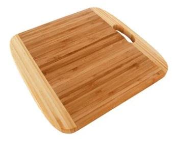 Square cutting board, 30 x 30 cm, made of INALSA bamboo wood.