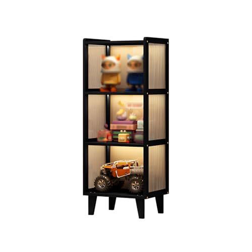 Acrylic Display Case, 3-Tier Clear Showcase, Simple Floor Storage Cabinet for Collectibles, Multi-Layer Open Display Shelf, No Door Design for Easy Access