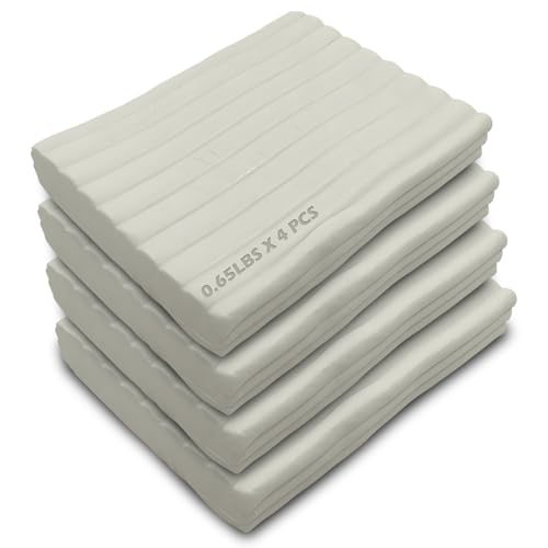 ReArt Non-Drying Oil-Based Plasticine Modeling Clay 2.6 Pounds, Non-Hardening Reusable, Non-Toxic No Bake Professional Oil Base Sulfur Free Sculpting (White)