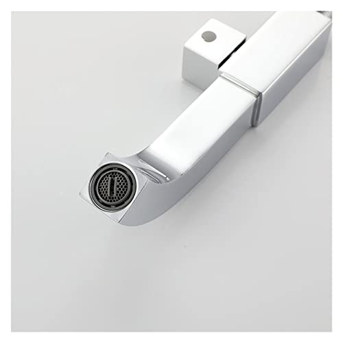 Robinet de lavabo carré avec commande fluide en laiton pour évier de salle de bain - 7