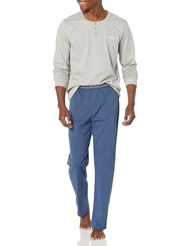GUESS Men's Solid Pj Set Long