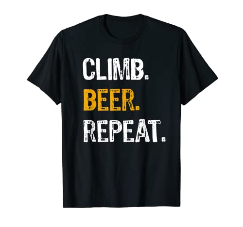 Climb Beer Repeat - Camisa divertida para escalada Camiseta