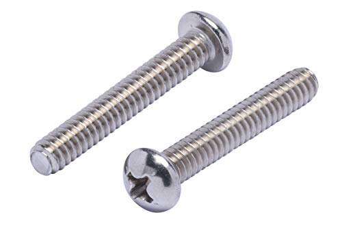 #10-24 X 1-1/4" Stainless Phillips Round Head Machine Screw, (50pc), Coarse Thread, 18-8 (304) Stainless Steel, by Bolt Dropper