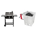 Royal Gourmet 24” Charcoal Grill with Foldable Chimney Starter, Movable Grill Table, Stainless Skewers & Non-Stick Rib Rack for Outdoor BBQ
