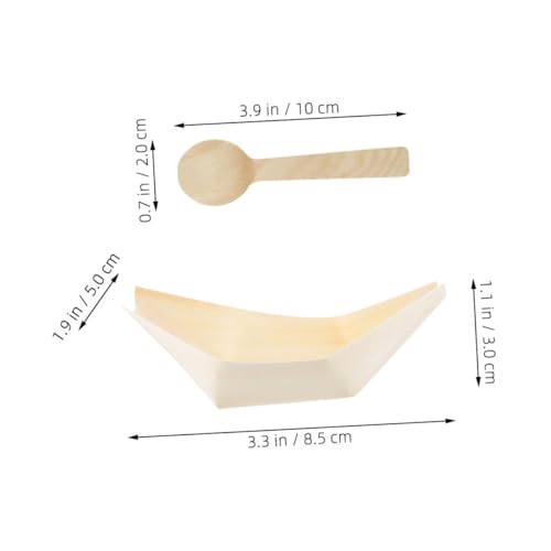 Platos desechables en forma de barco de madera para sushi miniatura 2