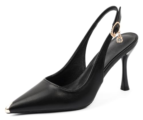 YooPrettyz Women's Closed Pointed Toe Slingback High Heels Wedding Party Dress Business Pumps Shoes