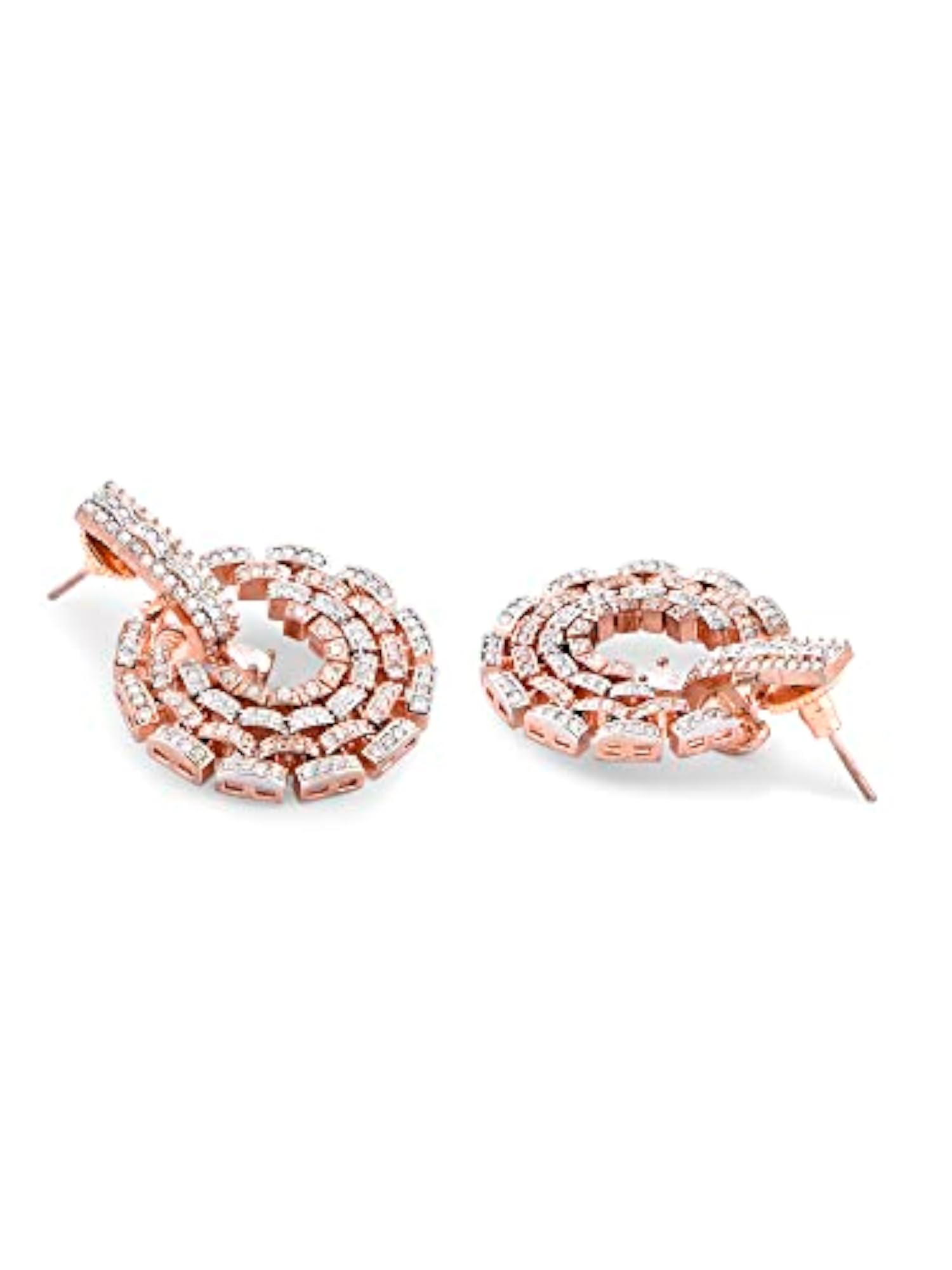 Women's Rose Gold Dazzling Cubic Zirconia Necklace & Earring Set