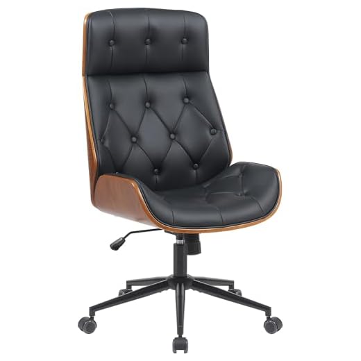 CLP Bürostuhl ergonomisch Martil, höhenverstellbar und drehbar, Kippmechanik und Armlehnen, Chefsessel in Chesterfield-Optik, Farbe:schwarz
