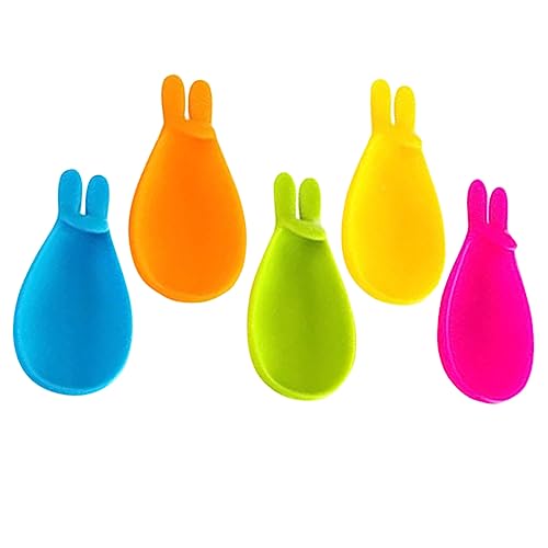 5pcs Hanging Bar Cute Cup Bunny Drink Holders Glass Decor Practical Shape Shaped Lovely Bag Office Sign for Bags Rest Holder Spoon Home Easter Making Cushions Accessory
