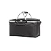 panier Premium Grand panier de pique-nique isolé, panier de refroidisseur portable pliable des fuites, panier d'achat de poignée en aluminium Panier alimentaire réutilisable (Color : Black)