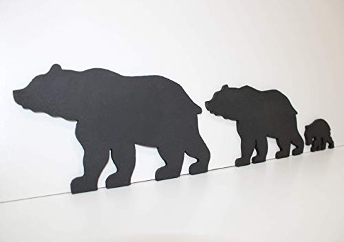 Black Bear Family of 3 - Bear Family Art - Bear Wall Art - Cut-Out Bear Wall Art - Bear Woodwork - Wooden Bear Silhouette - Animal Art