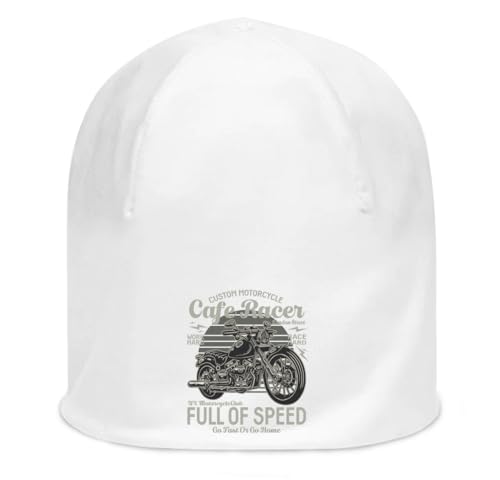 Bonnet de moto blanc en coton extensible fin de qualité supérieure unisexe