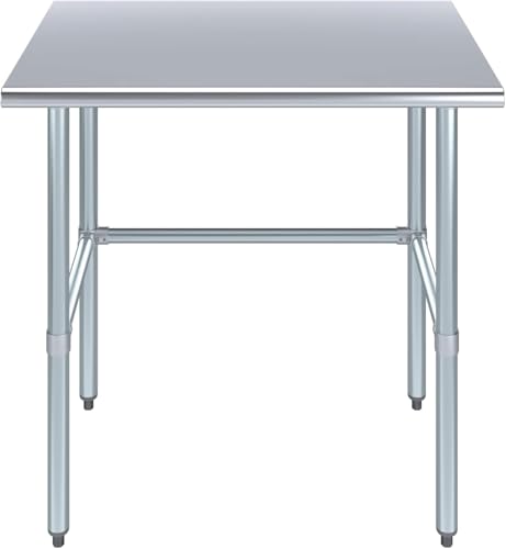 Image of 36 inchx24 inch Open Base Stainless Steel Work Table, NSF