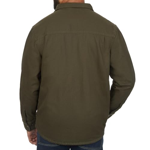 The American Outdoorsman Polar Fleece Lined Canvas Shirt Jacket for Men - Features Double Chest & Lined Hand Warmer Pockets4