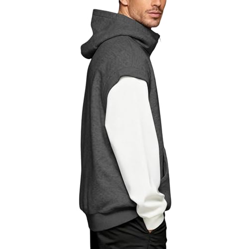 Chaqueta de verano hombre sudadera gris oscuro con capucha 2