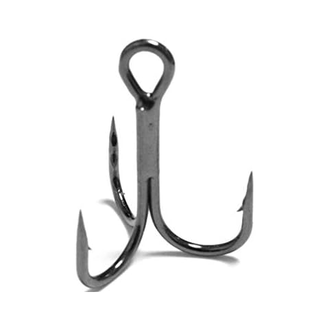 wLure Fishing Hooks Treble Hooks for Hook Upgrade Cutting Blade 4X Strong Short Shank Black Nickle FH87HP60#4 Cover