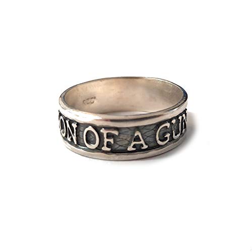 Bague en argent massif d'exception, alliance poinçonnée 925 Son Of A Gun haut de gamme