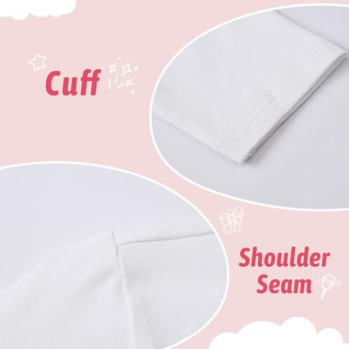 Image of Girls Cotton Long Sleeve Shirts Kids T Shirts Lightweight Breathable Casual Classic Tee Top for Children Age 3-14 Years
