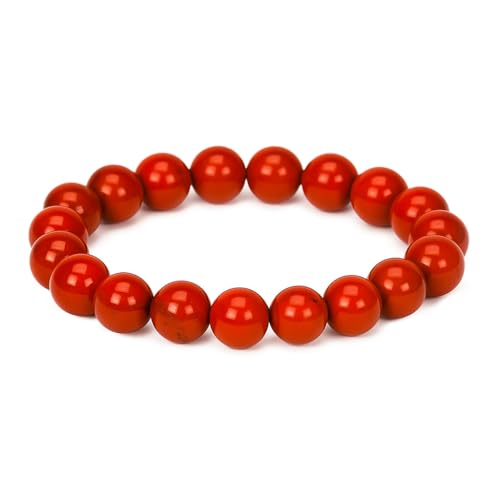 Bracelet en jaspe rouge naturel de 8 mm et 7 pouces pour lithothérapie