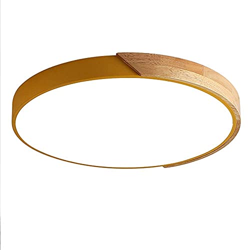 Lustre LED rond moderne plafonnier jaune pour éclairage chic