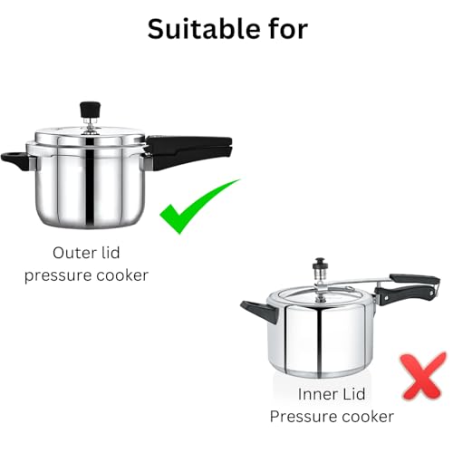 Image of Rakesh Gold Stainless Steel Cooker Container /Cooker Separator for 2 liter outer lid cookers | Stackable Food Grade, Rust-Free, Easy to clean