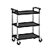 Krollen Industrial Black Utility / Bussing Cart with Three Shelves - 32