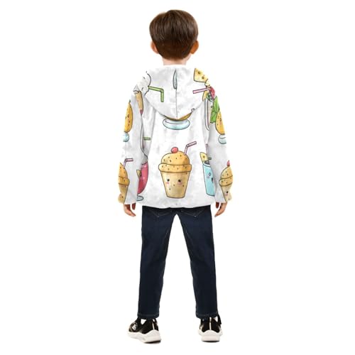 Beverages Girls Fleece Jacket Girls Fall Jacket Girls Zip Up Hoodie Girls Sherpa Jacket 2-10T4