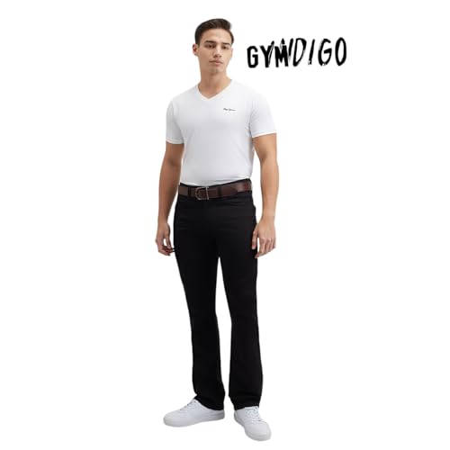 Image of Pepe Jeans Men's Straight Fit Jeans | Mid Rise | Chinox | Jeans for Man