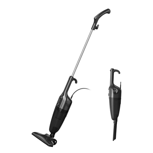 Cotiro Stick Lightweight Vacuum Cleaner for Home & Apartment, Corded Handheld vac Cleaners with Crevice Tool, Perfect Household Vacuum Cleaners for Carpet, pet Hair, Hardwood Floor (Black)